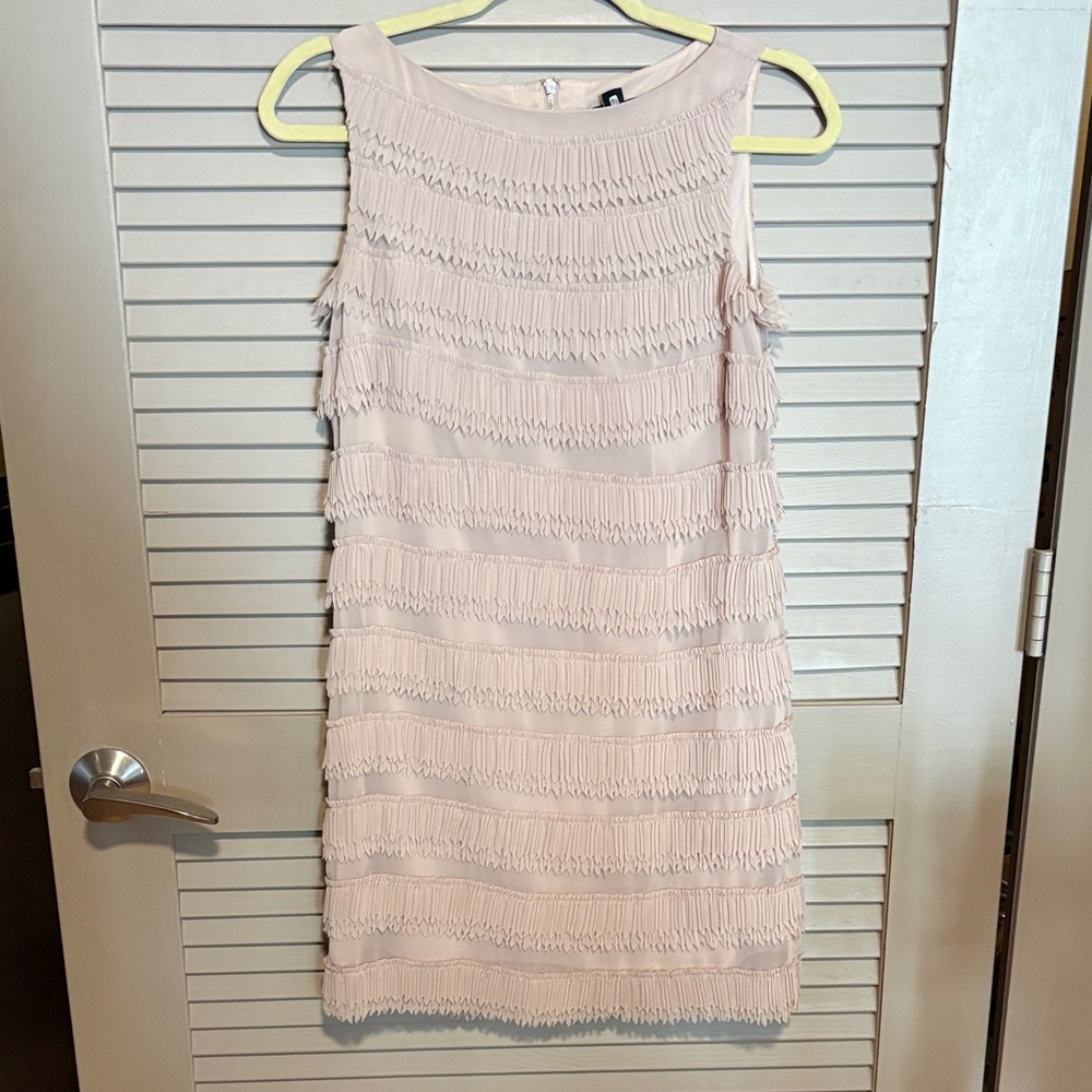 Ann Taylor Light Blush Fringe Shift Dress